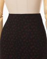 Cupro Triacetate Floral Jacquard Skirt - black