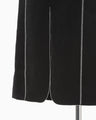 Synthetic Leather Fancy Ftitch High Waisted Skirt - black