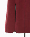 Synthetic Leather Fancy Ftitch High Waisted Skirt - bordeaux