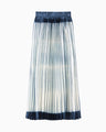 Itajime Shibori Pleated Skirt - navy