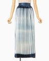 Itajime Shibori Pleated Skirt - navy