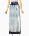 Itajime Shibori Pleated Skirt - navy