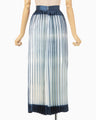 Itajime Shibori Pleated Skirt - navy