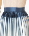 Itajime Shibori Pleated Skirt - navy