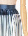 Itajime Shibori Pleated Skirt - navy