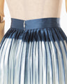 Itajime Shibori Pleated Skirt - navy