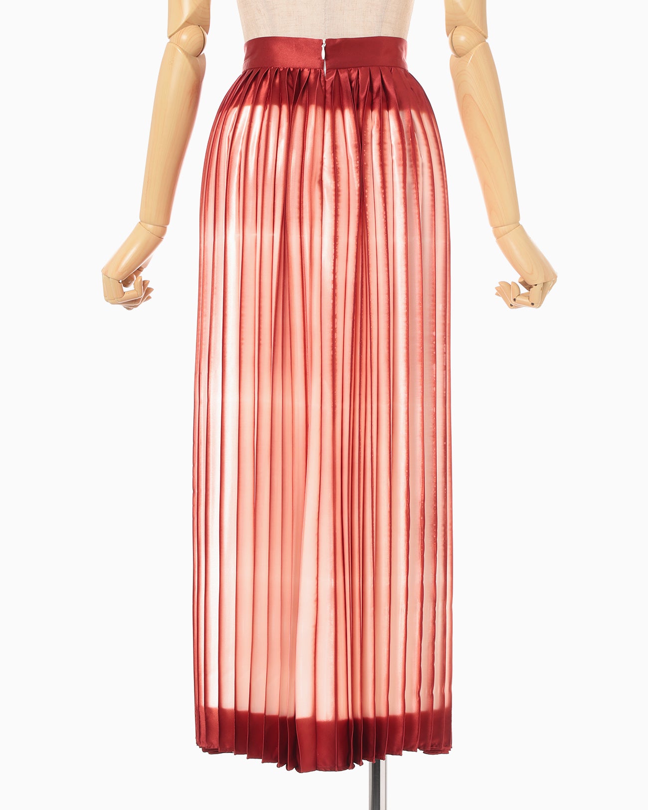 Itajime Shibori Pleated Skirt - red