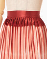 Itajime Shibori Pleated Skirt - red