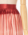 Itajime Shibori Pleated Skirt - red