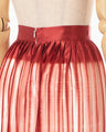 Itajime Shibori Pleated Skirt - red