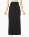 Triacetate Satin Military Style Skirt - black