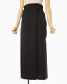Triacetate Satin Military Style Skirt - black