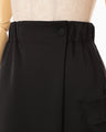 Triacetate Satin Military Style Skirt - black