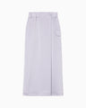 Triacetate Satin Military Style Skirt - purple