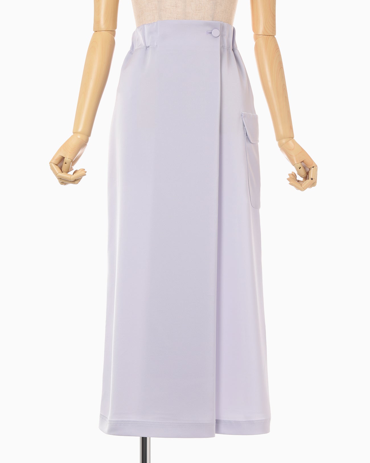 Triacetate Satin Military Style Skirt - purple