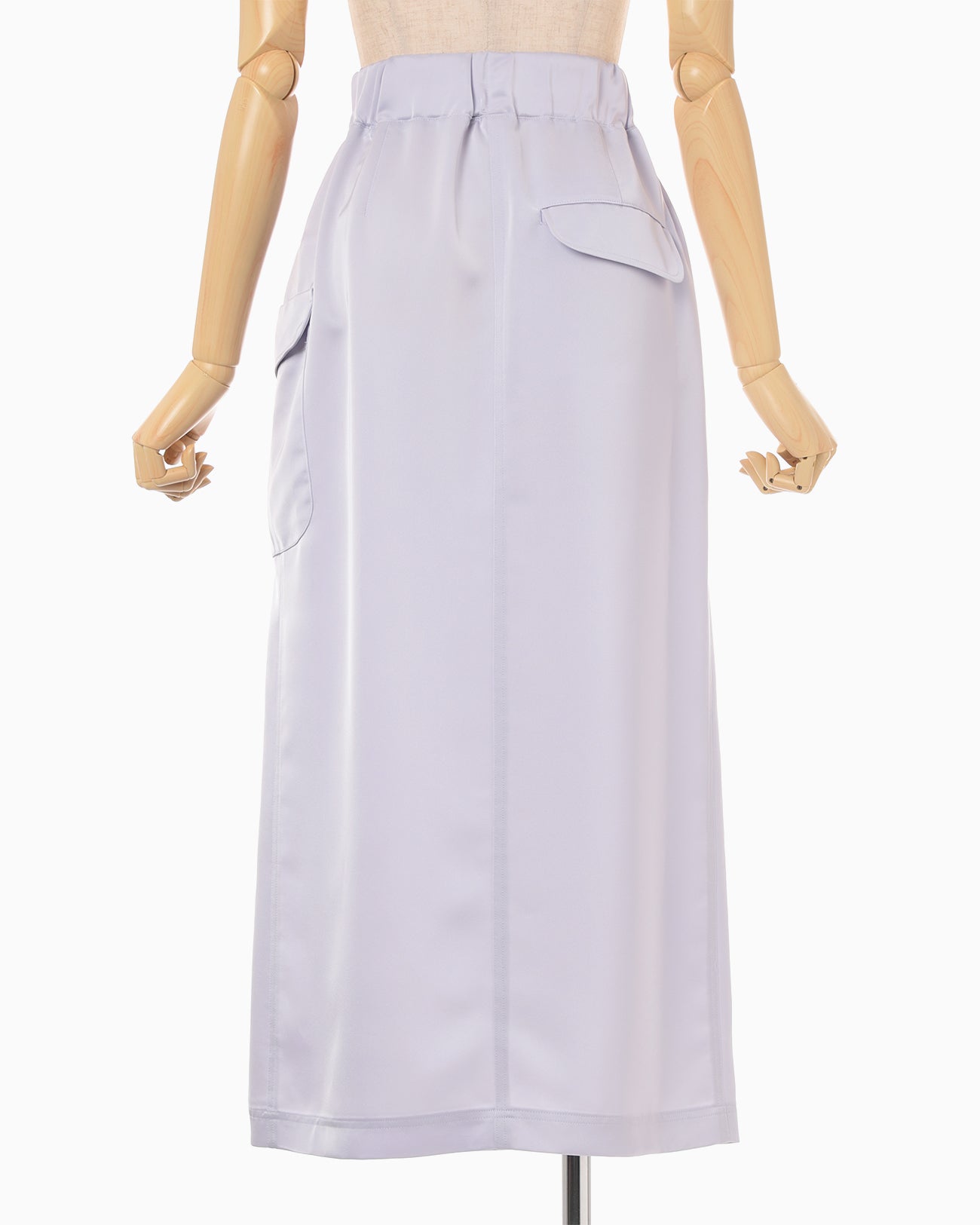 Triacetate Satin Military Style Skirt - purple