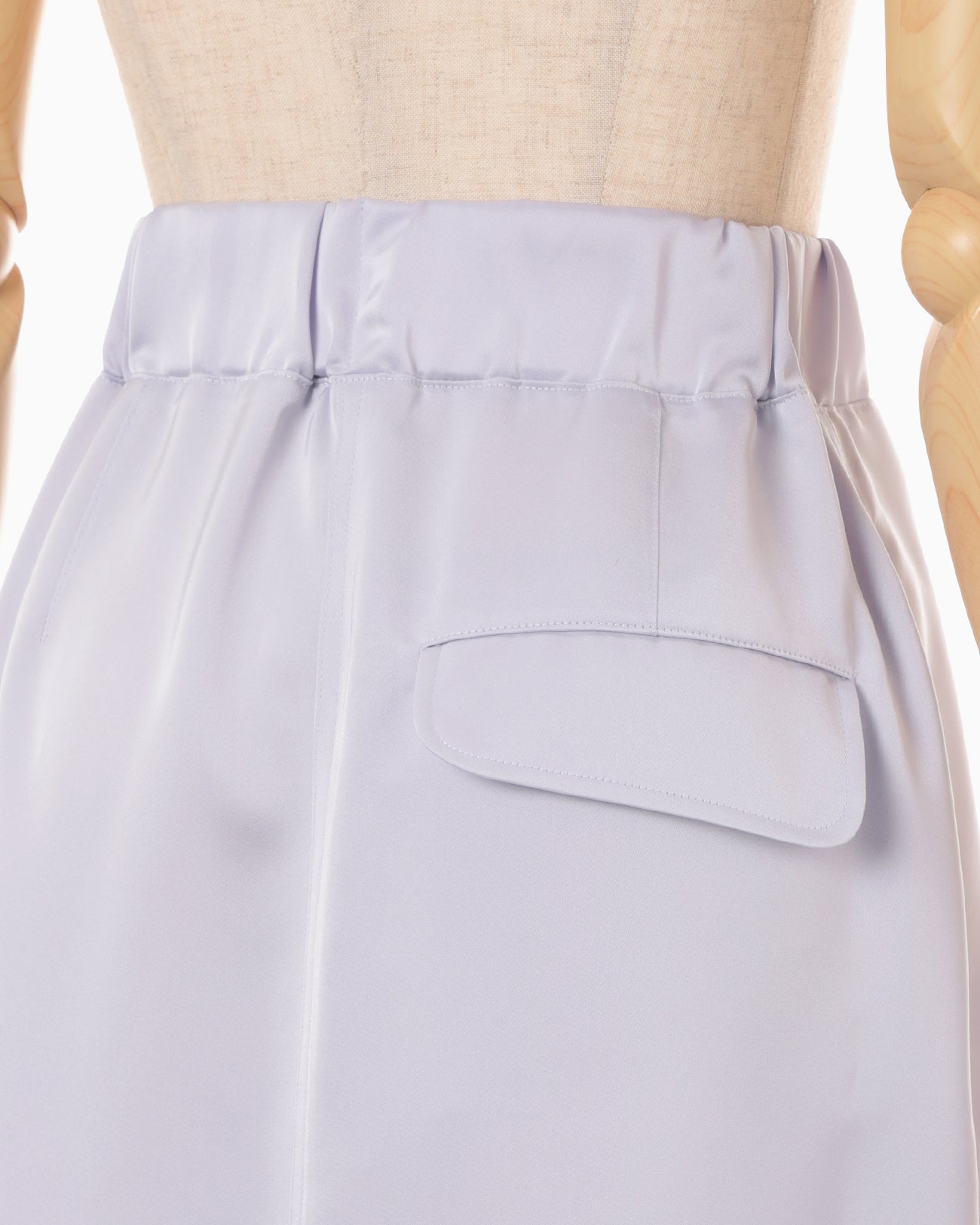 Triacetate Satin Military Style Skirt - purple