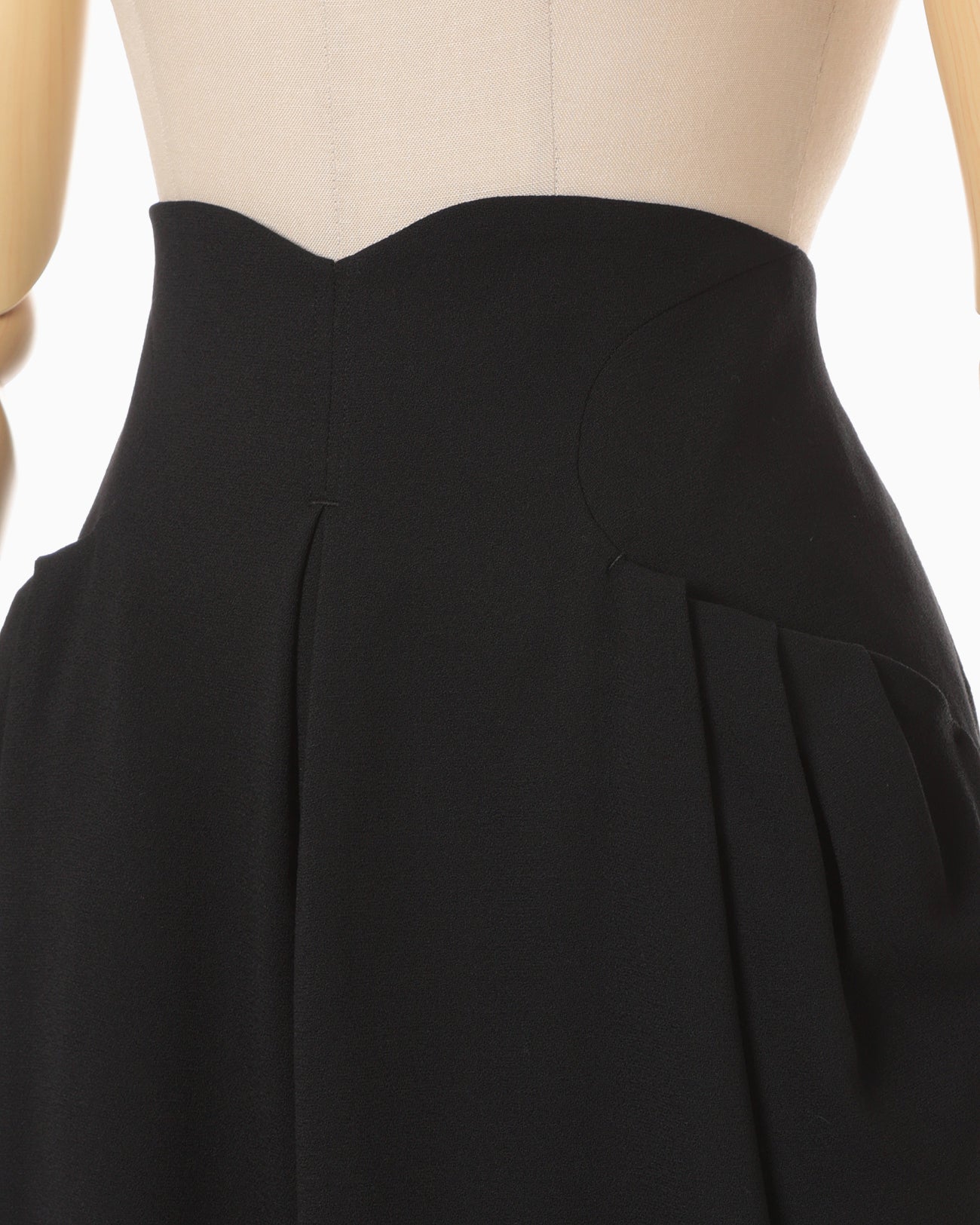 Wool Georgette High Waisted Skirt - black