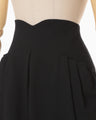 Wool Georgette High Waisted Skirt - black