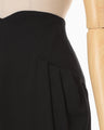 Wool Georgette High Waisted Skirt - black