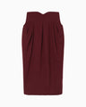 Wool Georgette High Waisted Skirt - bordeaux