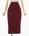 Wool Georgette High Waisted Skirt - bordeaux