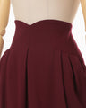 Wool Georgette High Waisted Skirt - bordeaux