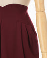 Wool Georgette High Waisted Skirt - bordeaux