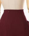 Wool Georgette High Waisted Skirt - bordeaux