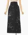 Nature Pattern Jacquard Denim Skirt - black