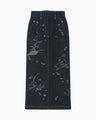 Nature Pattern Jacquard Denim Skirt - blue