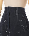 Nature Pattern Jacquard Denim Skirt - blue