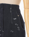 Nature Pattern Jacquard Denim Skirt - blue