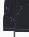 Nature Pattern Jacquard Denim Skirt - blue