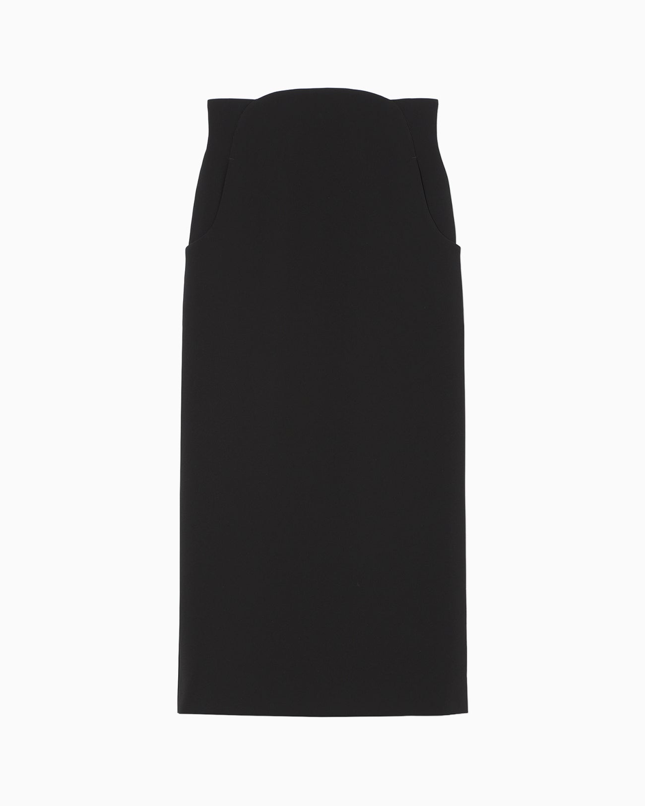 Acetate Polyester High Waisted Skirt - black