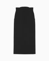 Acetate Polyester High Waisted Skirt - black
