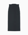 Acetate Polyester High Waisted Skirt - navy