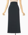 Acetate Polyester High Waisted Skirt - navy