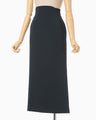 Acetate Polyester High Waisted Skirt - navy