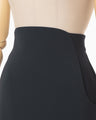 Acetate Polyester High Waisted Skirt - navy