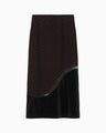 Cupro Triacetate Floral Jacquard Skirt - black × black