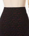 Cupro Triacetate Floral Jacquard Skirt - black × black