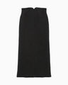 Synthetic Leather Fancy Ftitch High Waisted Skirt - black × black