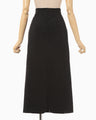 Synthetic Leather Fancy Ftitch High Waisted Skirt - black × black