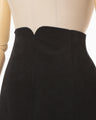 Synthetic Leather Fancy Ftitch High Waisted Skirt - black × black