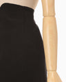 Synthetic Leather Fancy Ftitch High Waisted Skirt - black × black