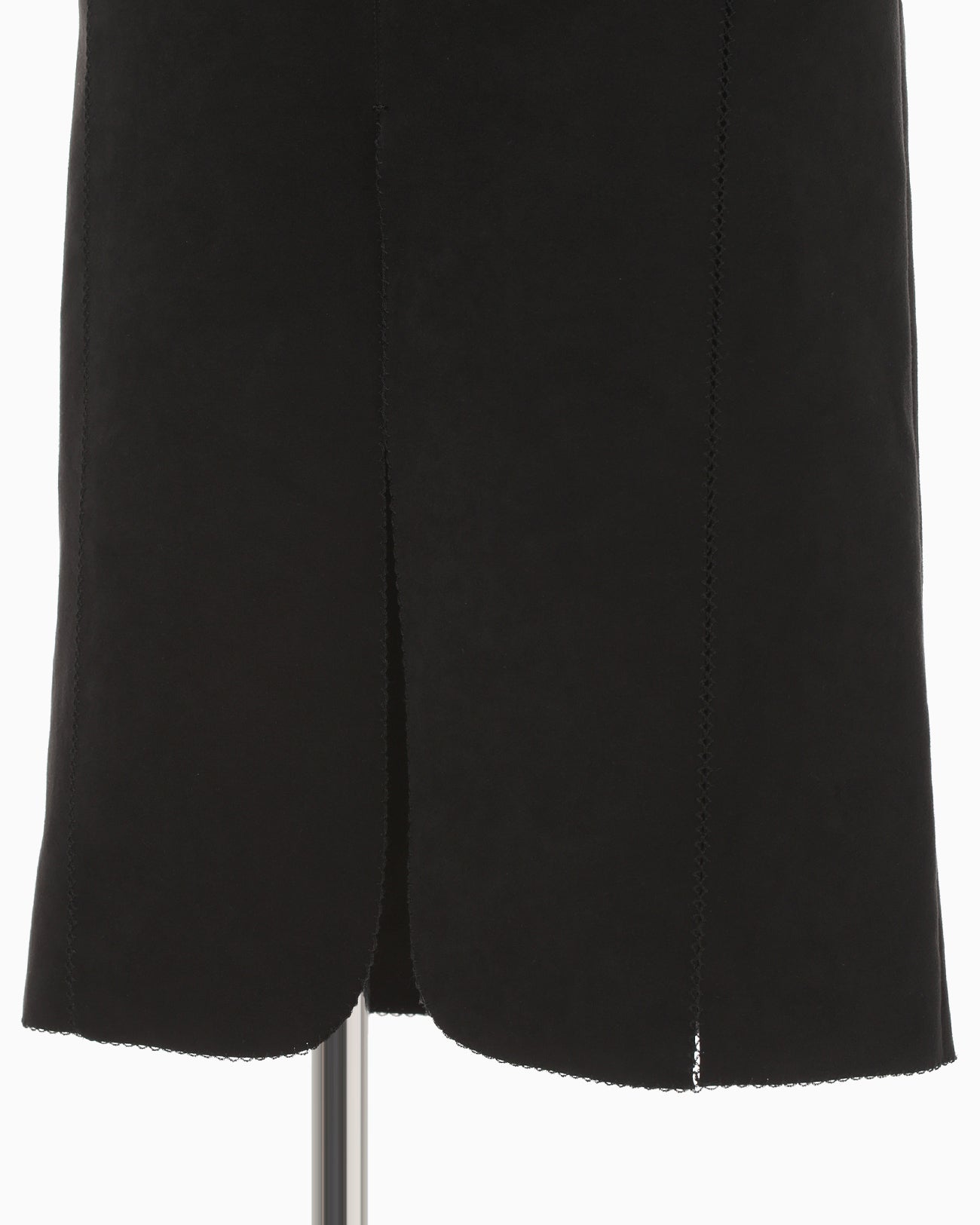 Synthetic Leather Fancy Ftitch High Waisted Skirt - black × black