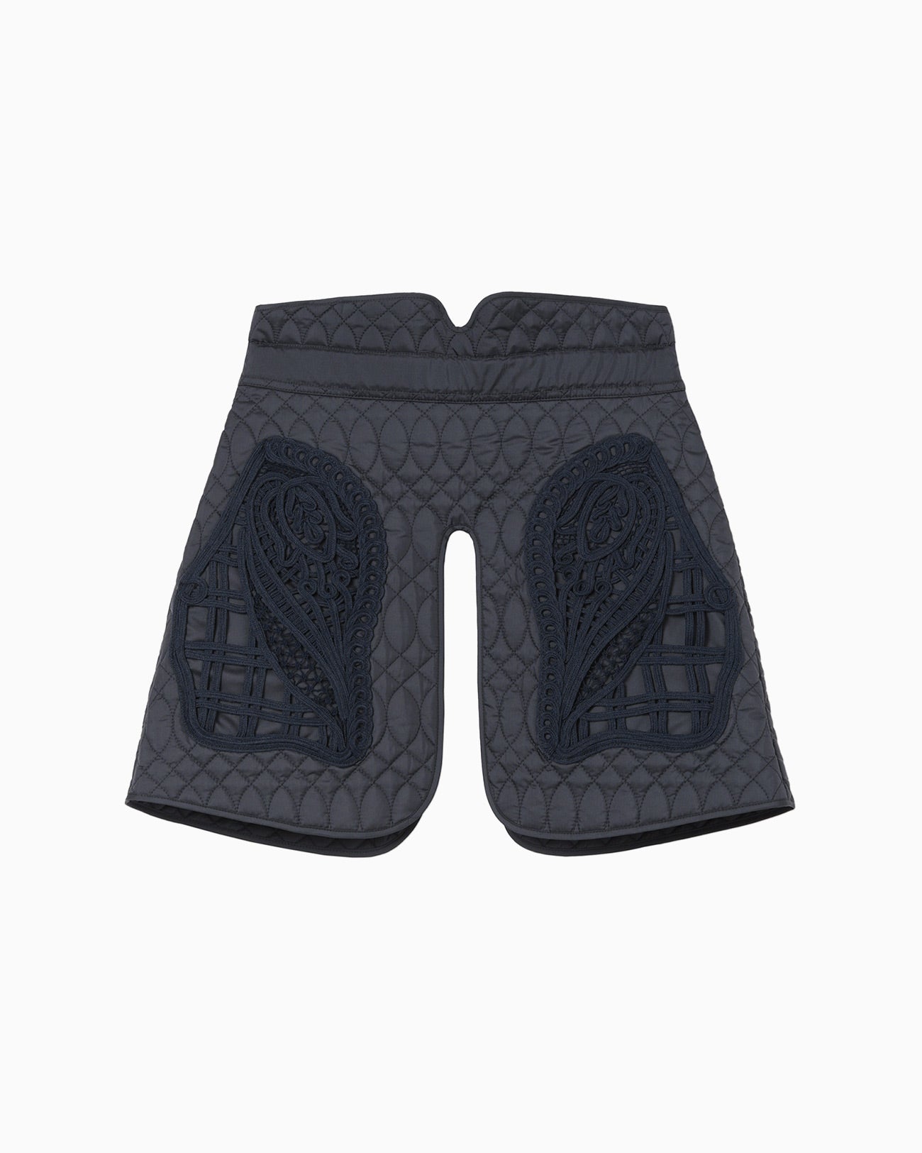 Cording Embroidery Quilted Wrapped Skirt navy Mame Kurogouchi