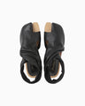Sheep Leather Tabi Sandals - black