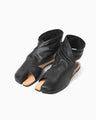 Sheep Leather Tabi Sandals - black